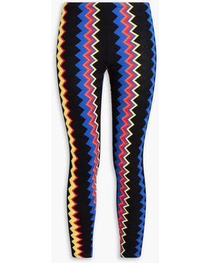 Missoni Cropped Stretch-Knit Leggings - Blue