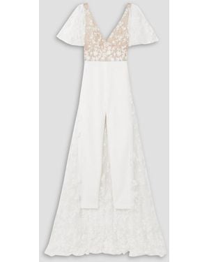 Rime Arodaky Malak embroidered tulle and crepe jumpsuit - Weiß