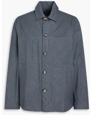 Frescobol Carioca Herringbone Cotton And Cashmere-Blend Jacket - Blue
