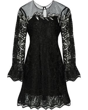 Sachin & Babi Julliard Embroidered Tulle And Corded Lace Mini Dress - Black