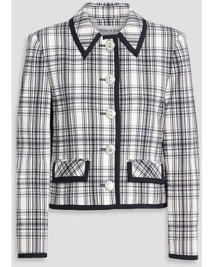 Veronica Beard Makayla Checked Cotton-Blend Tweed Jacket - White