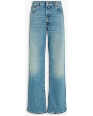 Haikure Korea High-Rise Straight-Leg Jeans - Blue