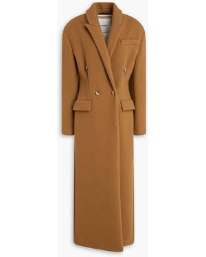 Nanushka Double-breasted Wool-blend Felt Coat - Brown