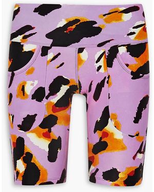Twin Fantasy Panelled Animal-print Stretch Shorts - Purple