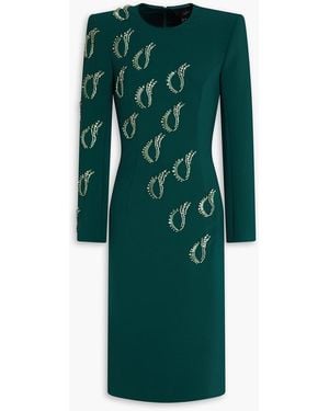 Jenny Packham Embellished Crepe Dress - Green