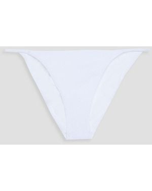 Melissa Odabash Livorno Stretch-Seersucker Low-Rise Bikini Briefs - White