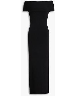 TOTEME Off-the-shoulder Stretch-knit Maxi Dress - Black