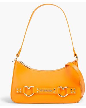 Love Moschino Studded Leather Shoulder Bag - Orange