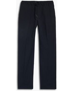 Marcelo Burlon Straight-Leg Embroidered Wool Pants - Blue
