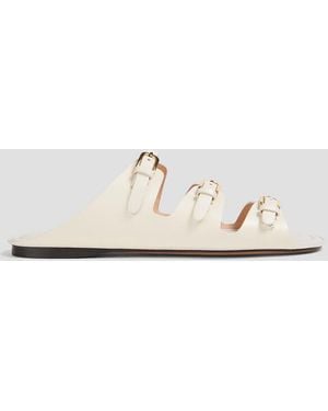 Sandro Buckled Leather Sandals - White