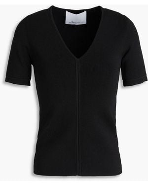 3.1 Phillip Lim Ribbed-Knit Top - Black