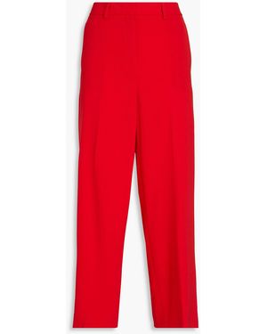 Theory Cropped Crepe Straight-leg Trousers - Red