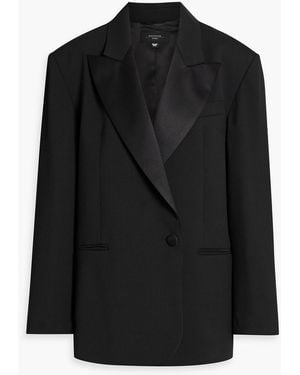 Weekend by Maxmara Satin-Trimmed Twill Blazer - Black