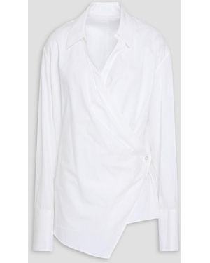Helmut Lang Cotton-Poplin Wrap Top - White