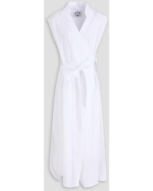 Evi Grintela Daria Striped Cotton-Poplin Maxi Wrap Dress - White