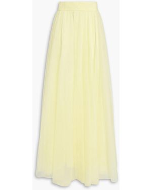 Zimmermann Gathered Tulle Maxi Skirt - Yellow