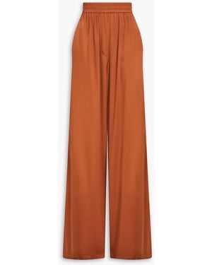 Alex Perry Walden Silk-blend Satin Wide-leg Pants - Orange