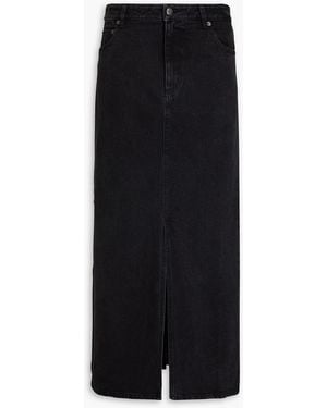 Tibi Denim Midi Skirt - Black