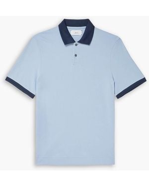 MR P. Two-Tone Piqué Golf Polo Shirt - Blue