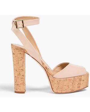 Giuseppe Zanotti Plateausandalen "betty" aus lackleder - Natur