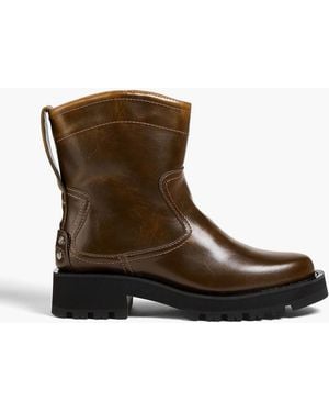 Ganni Studded Ankle Boots - Brown