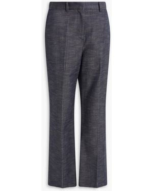 JOSEPH Morrissey Wool And Cotton-blend Straight-leg Trousers - Blue
