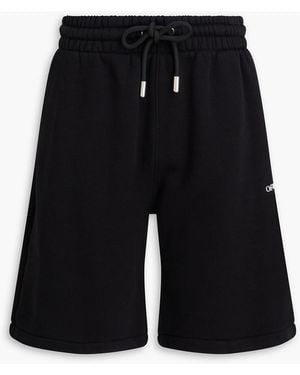 Off-White c/o Virgil Abloh Printed French Cotton-Terry Shorts - Black