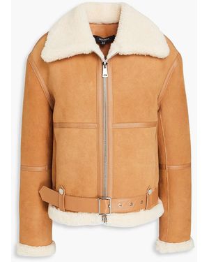 Muubaa Belted Shearling Jacket - Orange