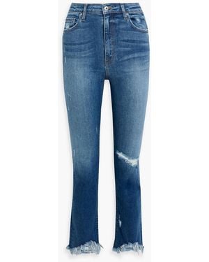 Jonathan Simkhai River Distressed High-Rise Straight-Leg Jeans - Blue