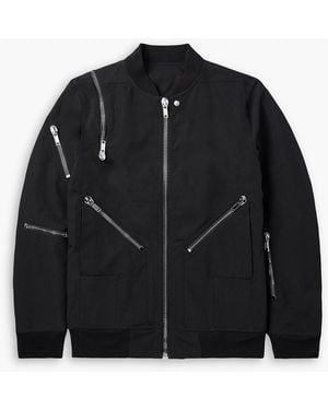 Rick Owens Zip-detailed Canvas Bomber Jacket - Black
