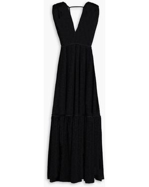 BITE STUDIOS Prato Gathered Lace Maxi Dress - Black