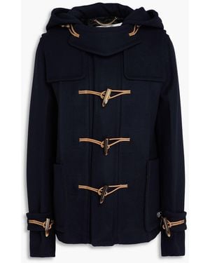 Victoria Beckham Wool-felt Hooded Coat - Blue