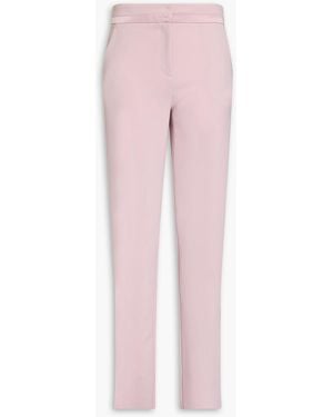 Emporio Armani Satin-trimmed Stretch-crepe Slim-leg Pants - Pink