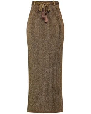 Tom Ford Ribbed-Knit Maxi Skirt - Natural