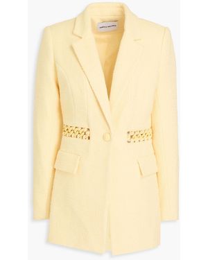 Rebecca Vallance Claire Chain-embellished Bouclé-tweed Blazer - Yellow