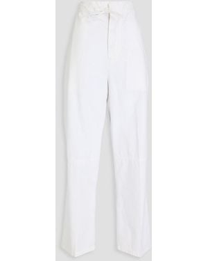Victoria Beckham Cotton Straight-Leg Pants - White