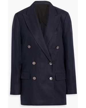 Alex Mill Anna Double-Breasted Linen-Twill Blazer - Blue