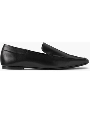 STAUD Becks Leather Loafers - Black
