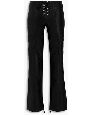 ROTATE BIRGER CHRISTENSEN Lace-up Faux-leather Flared Trousers - Black