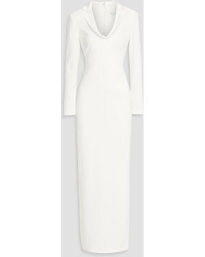 Badgley Mischka Twill Gown - White