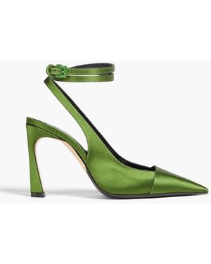 Victoria Beckham Cutout Satin Court Shoes - Green