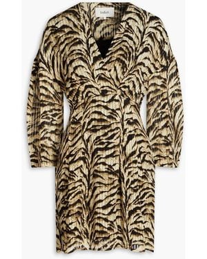 Ba&sh Wrap-effect Zebra-print Fil Coupé Mini Dress - Multicolour