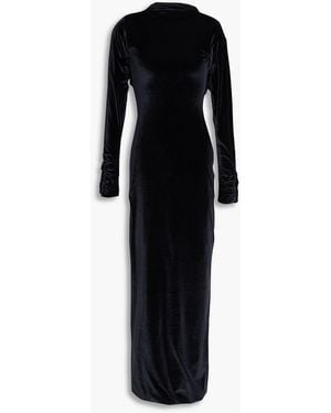 Maygel Coronel Cutout Velour Maxi Dress - Black