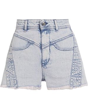 IRO Zerol Frayed Acid-wash Denim Shorts - Blue