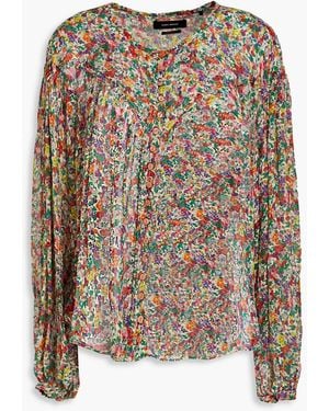 Isabel Marant Orionea Gathered Floral-print Silk-crepon Blouse - Multicolor