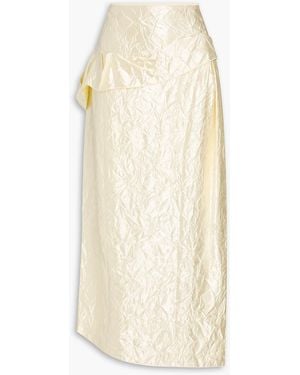MERYLL ROGGE Crinkled-Satin Maxi Skirt - White