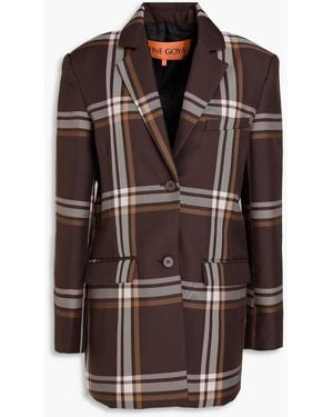 Stine Goya Checked Twill Blazer - Brown