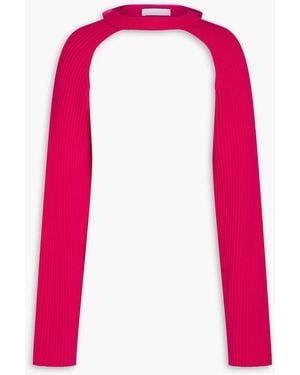 Helmut Lang Ribbed Cotton-blend Shrug - Pink