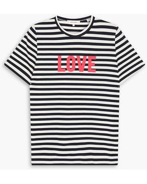 Chinti & Parker Printed Striped Organic Cotton-jersey T-shirt - Blue