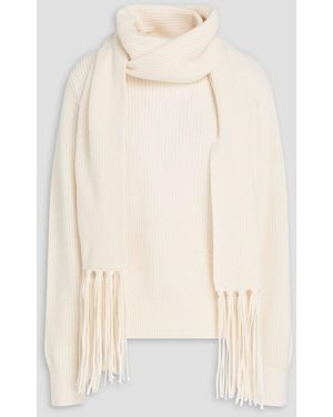 Sandro Ribbed Wool And Cashmere-Blend Jumper - Natural